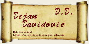 Dejan Davidović vizit kartica
